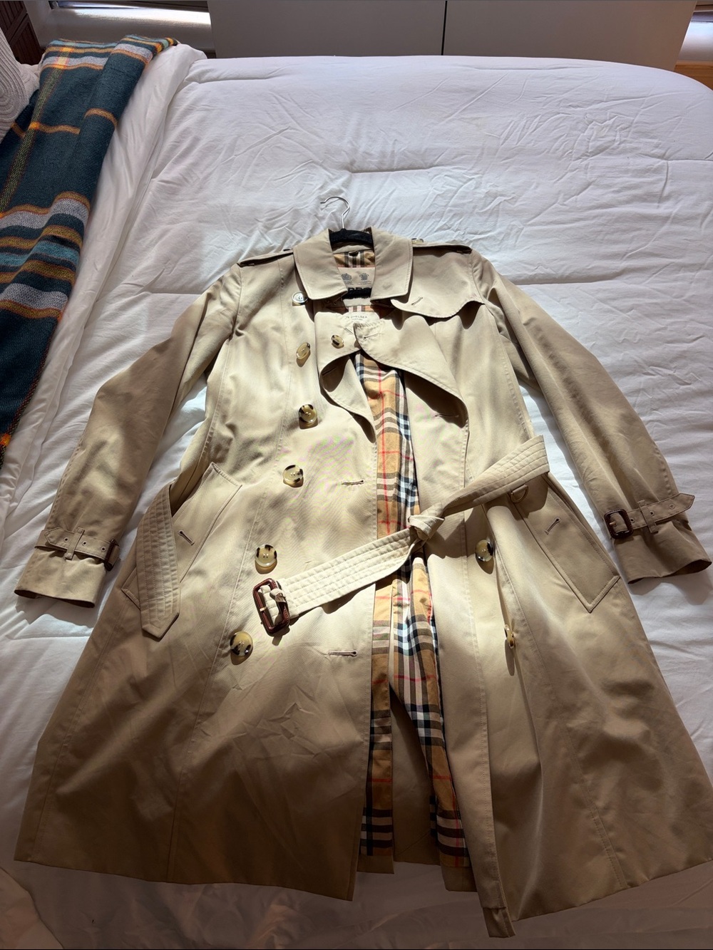 Burberry Khaki Trench Coat with Classic Check Lining